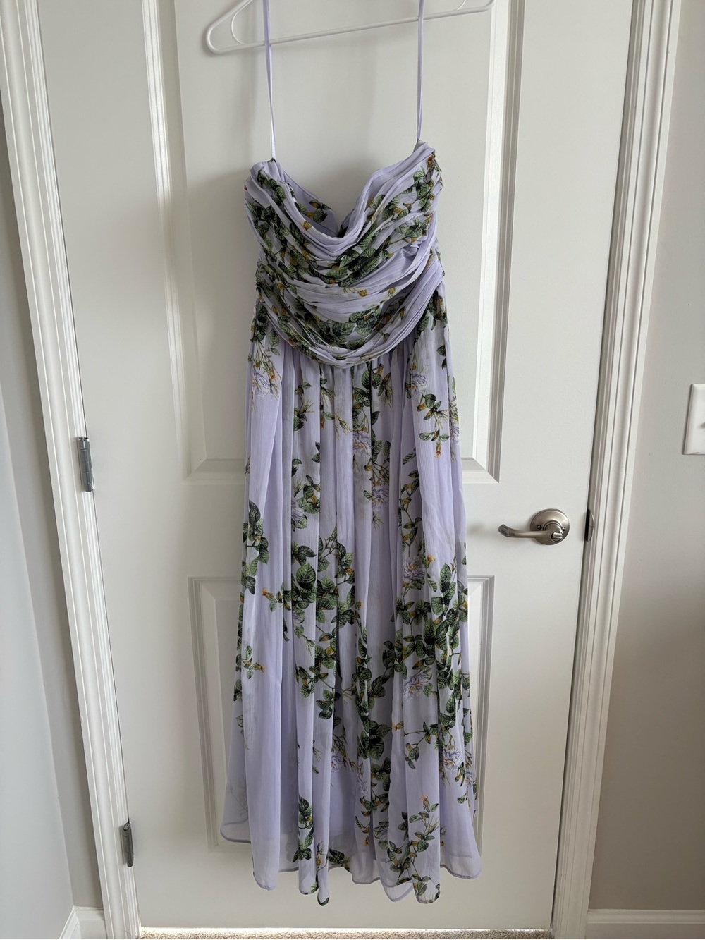 White House Black Market Strapless Chiffon Maxi Dress Floral Maxi Dress